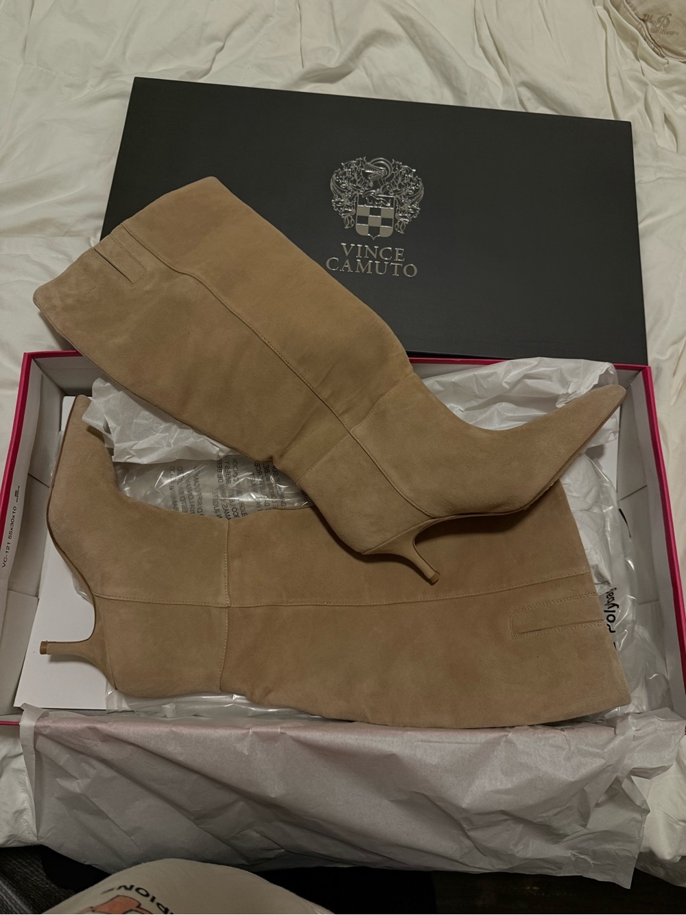 Vince Camuto Tansie Extra Wide Calf Knee High Boots - Suede - Tortilla